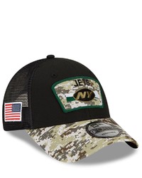 New Era Blackcamo New York Jets 2021 Salute To Service Trucker 9forty Snapback Adjustable Hat At Nordstrom