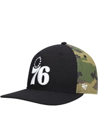 '47 Blackcamo Philadelphia 76ers Bramble Captain Snapback Hat At Nordstrom