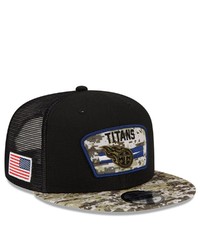 New Era Blackcamo Tennessee Titans 2021 Salute To Service Trucker 9fifty Snapback Adjustable Hat At Nordstrom