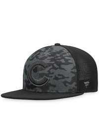 FANATICS Branded Black Chicago Cubs Camo Mesh Snapback Hat At Nordstrom