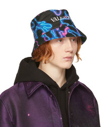 Valentino Garavani Blue Pink Neon Logo Bucket Hat