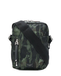 Black Camouflage Canvas Messenger Bag