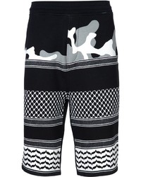 Black Camouflage Cotton Shorts