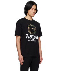 AAPE BY A BATHING APE Black Moonface Camo T Shirt