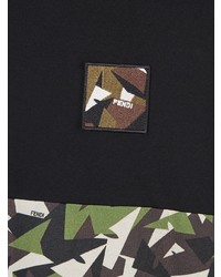 Fendi Camouflage Bag Bugs Print Panelled T Shirt