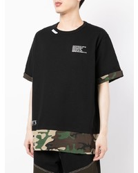 Izzue Camouflage Print Detail Short Sleeved T Shirt