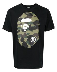 A Bathing Ape Camouflage Print Logo T Shirt