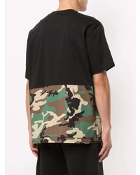 Blackbarrett Camouflage Print Panelled T Shirt