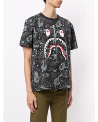 A Bathing Ape Camouflage Shark Print Cotton T Shirt