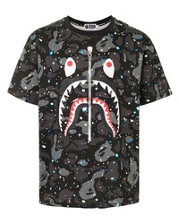 A Bathing Ape Camouflage Shark Print Cotton T Shirt