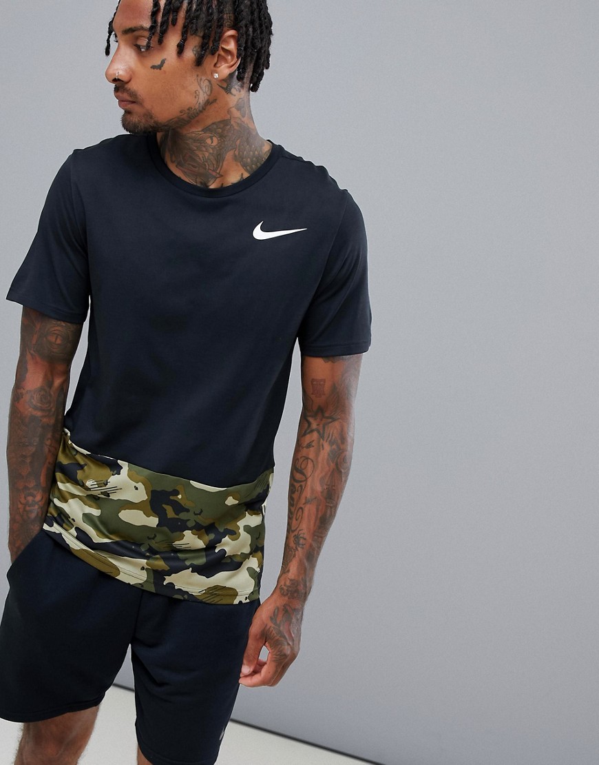 Nike Hyperdry Shirt In Black With Camo Aq1091 010, $39 | Asos