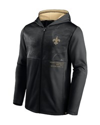 FANATICS Branded Black New Orleans Saints Defender Full Zip Hoodie Jacket