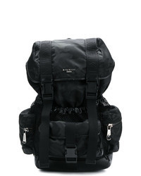Black Camouflage Leather Backpack