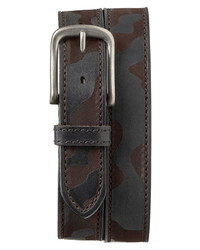 Black Camouflage Leather Belt