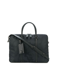 Black Camouflage Leather Briefcase