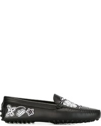 Black Camouflage Leather Loafers
