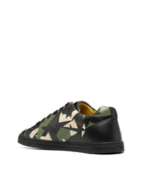 Fendi Camouflage Print Low Top Sneakers