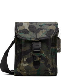 Black Camouflage Leather Messenger Bag