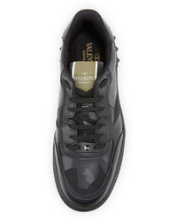 Valentino Camouflage Platform Sneaker Black