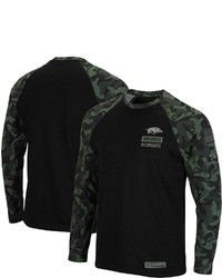 Colosseum Black Arkansas Razorbacks Oht Military Appreciation Camo Raglan Long Sleeve T Shirt At Nordstrom