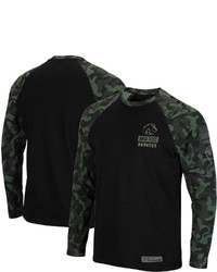 Colosseum Black Boise State Broncos Oht Military Appreciation Camo Raglan Long Sleeve T Shirt At Nordstrom
