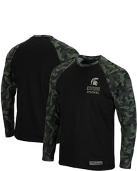 Colosseum Black Michigan State Spartans Oht Military Appreciation Camo Raglan Long Sleeve T Shirt At Nordstrom
