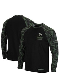 Colosseum Black Oklahoma Sooners Oht Military Appreciation Camo Raglan Long Sleeve T Shirt