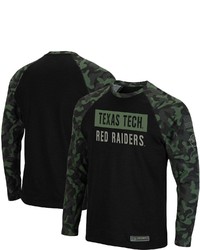 Colosseum Black Texas Tech Red Raiders Oht Military Appreciation Camo Raglan Long Sleeve T Shirt At Nordstrom
