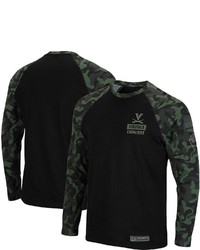 Colosseum Black Virginia Cavaliers Oht Military Appreciation Camo Raglan Long Sleeve T Shirt At Nordstrom
