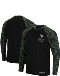 Colosseum Black West Virginia Mountaineers Oht Military Appreciation Camo Raglan Long Sleeve T Shirt At Nordstrom