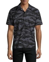 Black Camouflage Short Sleeve Shirt