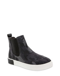 Black Camouflage Suede Chelsea Boots