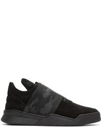 Filling Pieces Black Ghost Elastic Strap Camo Sneakers