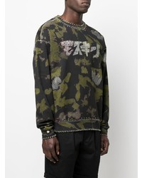 Moschino Camouflage Print Crew Neck Sweatshirt