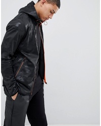 Soul Star Tonal Camo Neon Contrast Zip Through Jacket