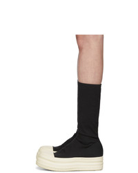 Rick Owens DRKSHDW Black Canvas Double Bumper Sock Boots