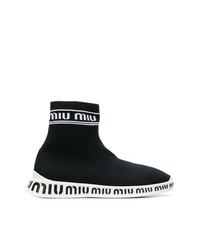Miu Miu Sock Style Logo Boots