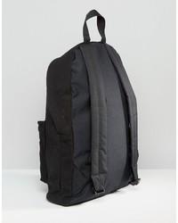 Asos Brand Backpack In Black Canvas With Iridescent Zip