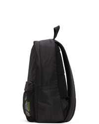 MSGM Black And Green Logo Backpack
