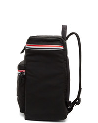 Thom Browne Black Canvas And Leather Backpack