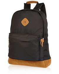 River Island Black Canvas Backpack