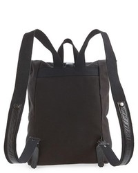 Topman Black Canvas Roll Top Backpack