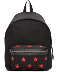 Saint Laurent Black Canvas Stars Backpack