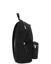 Saint Laurent Black Canvas Studded City Backpack