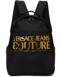 VERSACE JEANS COUTURE Black Golden Logo Backpack