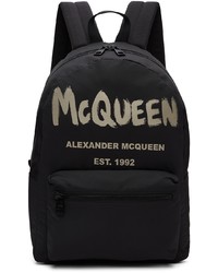 Alexander McQueen Black Mcqueen Graffiti Metropolitan Backpack