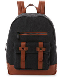 French Connection Black Meryl Washed Canvas Backpack