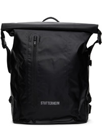 Stutterheim Black Rolltop Rain Backpack