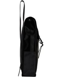 Rains Black Satin Waterproof Backpack