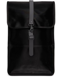 Rains Black Satin Waterproof Backpack